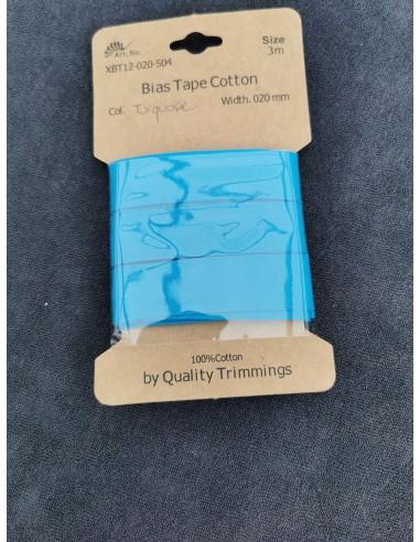 biais coton turquoise