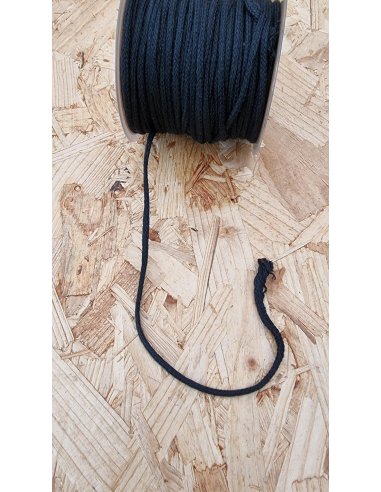 Cordon coton noir 2mm, 40 à 50cm & plaqué or 18K - MURAT