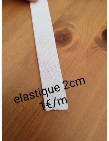 élastique plat 2cm blanc