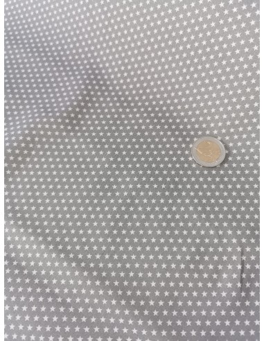 Coton mini etoiles grise by poppy au mètre pas cher