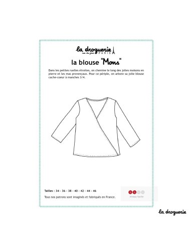 Patron couture de la blouse cache-coeur "Mons" Femme La Droguerie pas cher