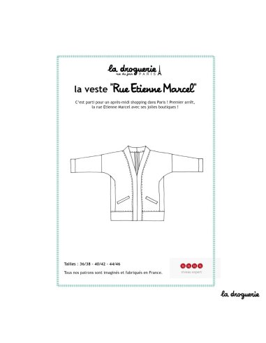 Patron couture de la veste "Rue Etienne Marcel" La Droguerie pas cher