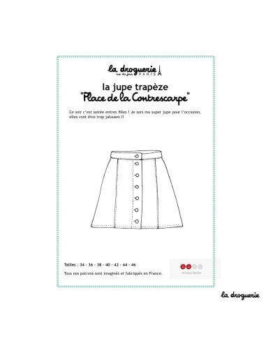 Patron couture de la jupe trapèze "Place de la Contrescarpe" pas cher
